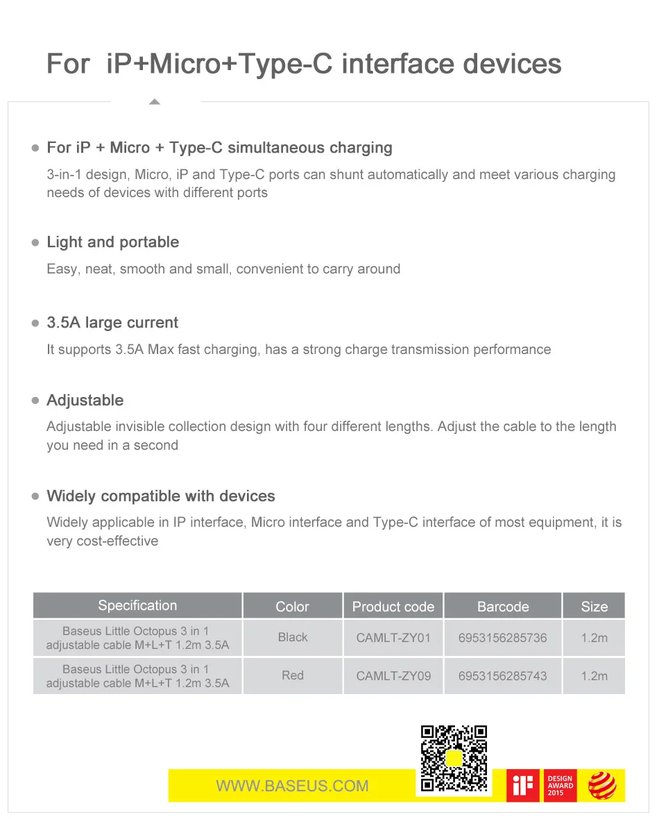 Baseus 3 в 1 Выдвижной USB кабель для iPhone Xs Max Xr X 3.5A Быстрая Зарядка Micro usb type C кабель для samsung Note 10 Xiaomi