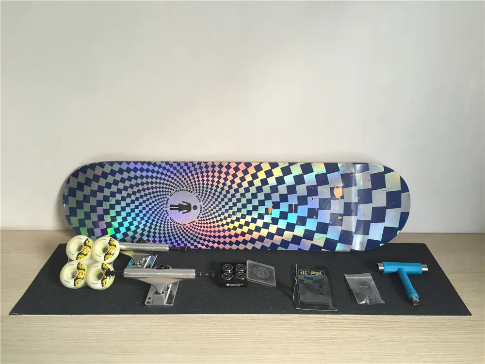 

2016 GIRL DECK 7 7/8 Blank truck and Element wheels 52mm combination with best price for element deck bearing and wheels