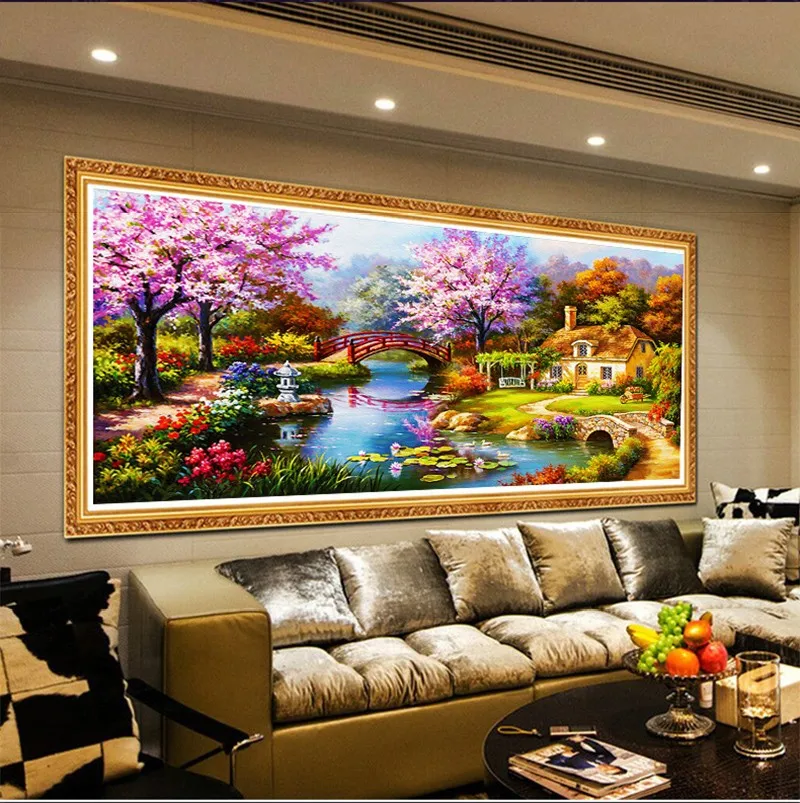 CNA 5D рукоделие, Алмазная мозаика, картина, живописное растение, Цветочный дом, полная круглая Алмазная вышивка, стразы, вышивка крестиком, рукоделие