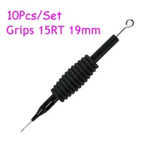 10 шт. Нержавеющая сталь одноразовые Нескользящие силиконовые татуировки Tube сцепление с иглами 15RT 19 мм круглый советы поставки постоянный макияж