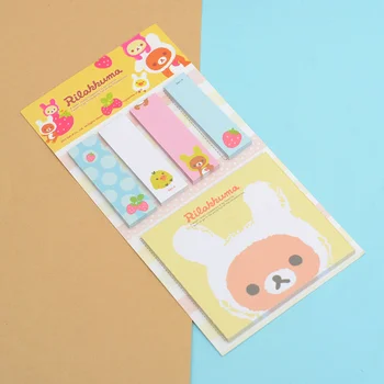 

1 PCS Kawaii Cartoon Rilakkuma Memo Notepad Note Book Memo Pads Sticky Notes Memo Set Gift Stationery Office Stationery Supplies