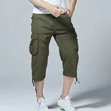 Мужские летние однотонные мешковатые многокарманные повседневные шорты-карго, модные мужские свободные шорты в стиле милитари, бермуды, Homme, большие размеры 40