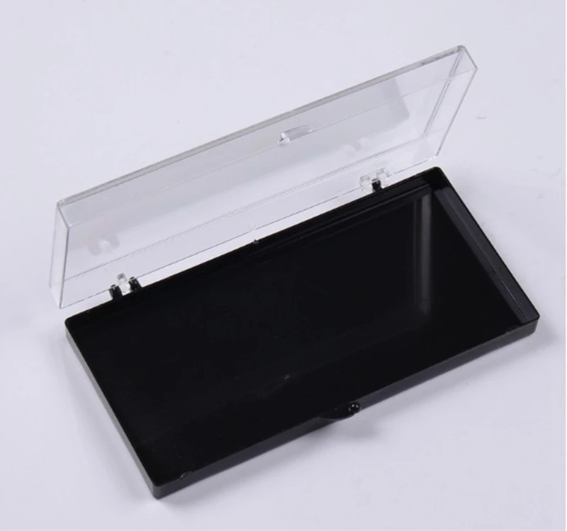 

10pcs High Quality Injection molding hard box Eyelash Storage Case Packing Box Transparent Lid black Tray for Grafted eyelashes