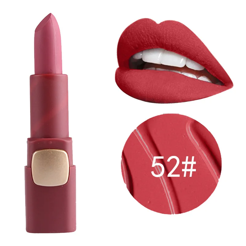 Miss Rose Matte Lipstick Cosmetics Makeup Waterproof Lips Moisturizing Easy To Wear Make up Lip Sticks Gloss Lipsticks - Цвет: 52 Americano