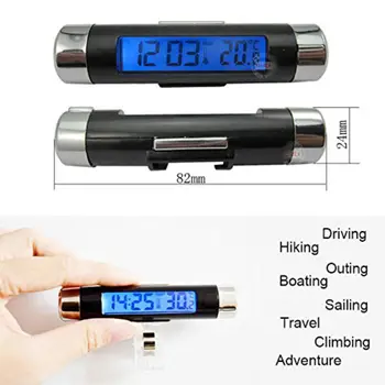 

2019 2 In 1 Air Vent Outlet Car Electronic Clock Thermometer Luminous Backlight Car Styling Auto Car Digital Time LCD Screen