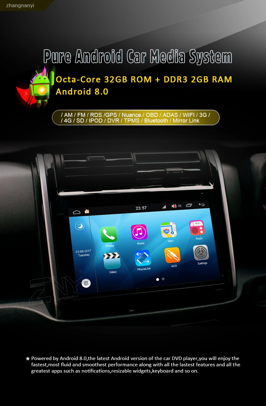 Perfect 7" Android 8.0 Car DVD For Orlando 2011 2012 2013 2014 2015 Auto PC Radio RDS FM Audio Video GPS Navigation Stereo Carplay 1