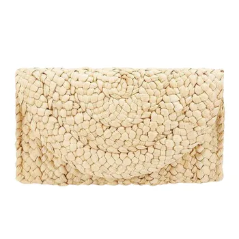 

Women Fashion Casual Corn Skin Clutch Bag Straw Female Clip Bag Woven Casual Bag Purse Clutch Bag Bolsa Feminina Pequena 50