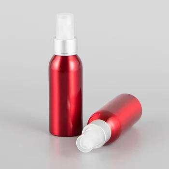 

100ml 48pcs/lot Empty Red Aluminum Bottle With Matte Silver Anodized Aluminum Mist Sprayer,Atomizer For Cosmetic Packaging Tool