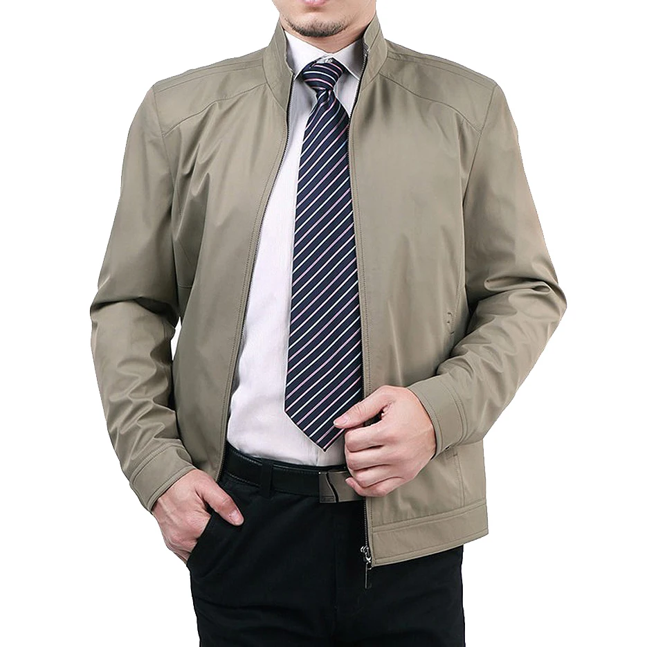 Good quality Spring and Autumn Men's Jackets elderly Business casual OutdoorWear Male Zipper Overcoats Solid men clothes Coats |