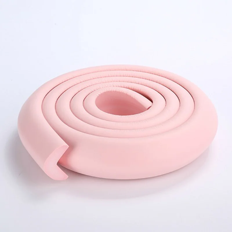 1 шт 2 м детская безопасная настольная защитная полоса для края дома подушка защитная полоса безопасная защита детская полоса мягкий плотный бампер - Цвет: pink 23mm