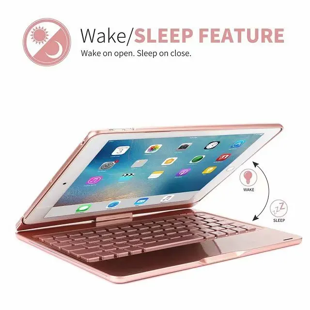 360 Вращающаяся алюминиевая Беспроводная Bluetooth клавиатура чехол для Apple iPad 9 7 2018 2017