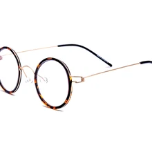 Настоящие титановые Безвинтовые очки по назначению очки круглые корейские оправа для очков при близорукости оптическая оправа Италия Дания