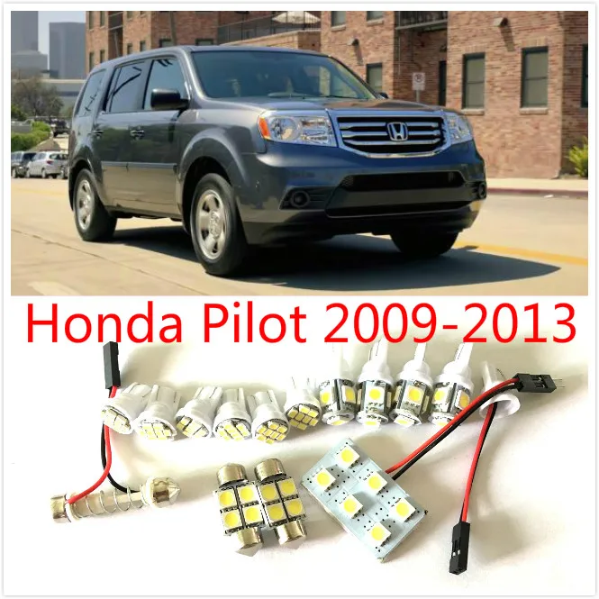 13PCS White LED Lights Interior Package Kit for Honda Pilot 2009 2013