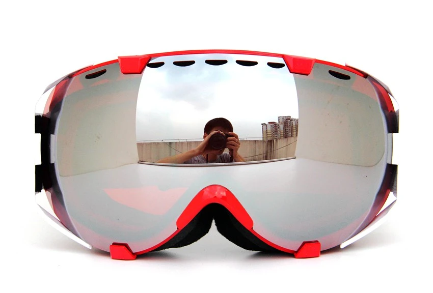 silver lens ski goggles
