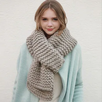 

New Thick Wool Knit Scarf Female Winter Soft Comfortable Thick Warm Scarf Shawl Student Couple Scarf