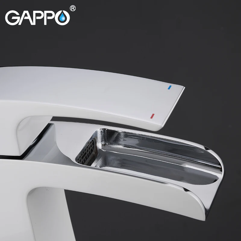 GAPPO shower system basin faucet chrome and white wall mounted shower sets deck mounted basin sink faucet brass sets