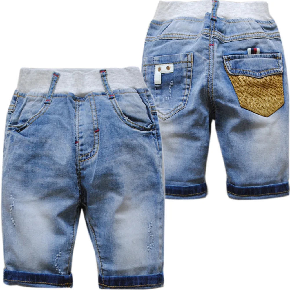  4021 baby boys denim jeans pants summer light blue kids cool summer baby fashion kids calf-length 7
