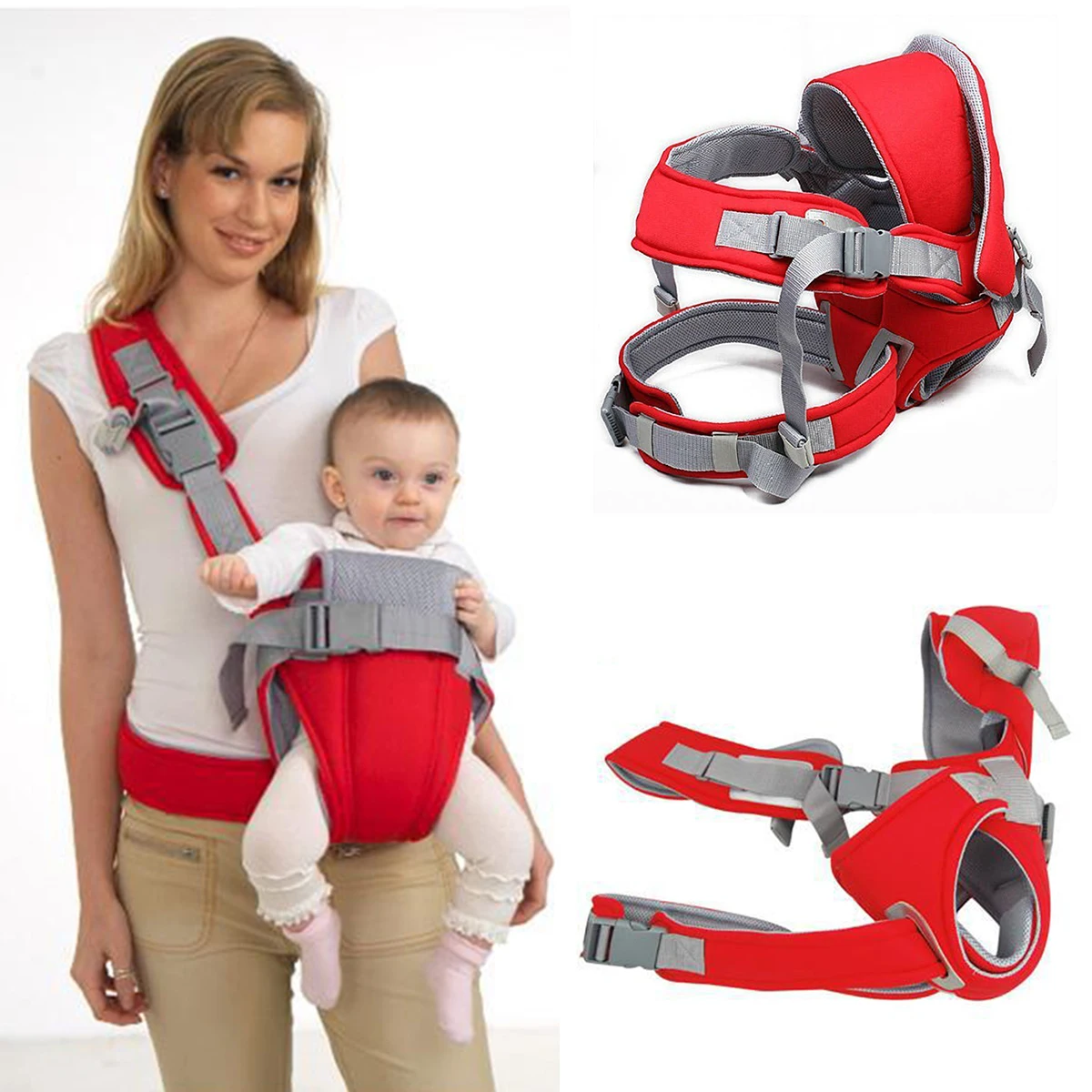 

New Baby Carrier Front Facing Horizontal Carry Baby Sling Breathable 0-24 Months Ergonomic Baby Kangaroo Wrap