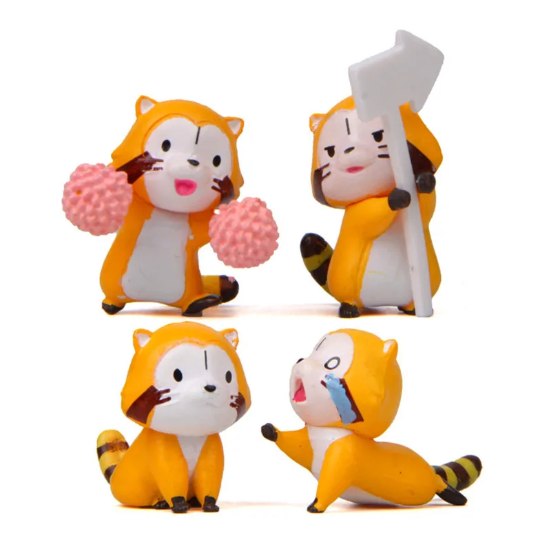 4 Pcs/lot Cute Warm Racoon Raccoon Doll Movie Figure Play House Lovely Cartoon Version Miniature Model Action | Игрушки и хобби