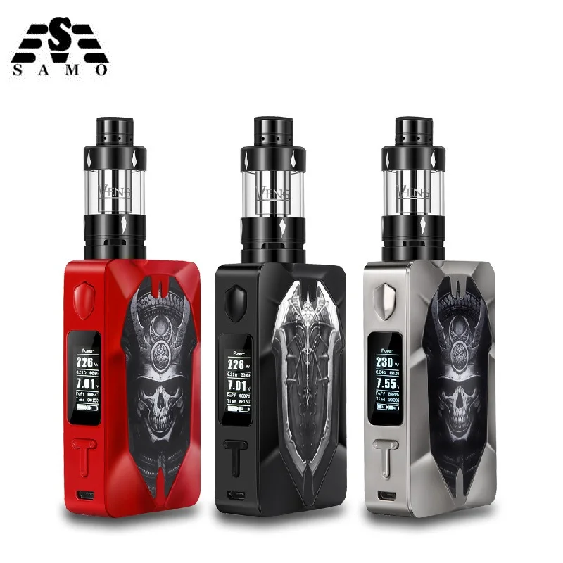 

Box mod kit 230W OLED Screen with 3ml rta tank Electronic Cigarette Smoking Vape Kit with detachable battery vaporizer hookah