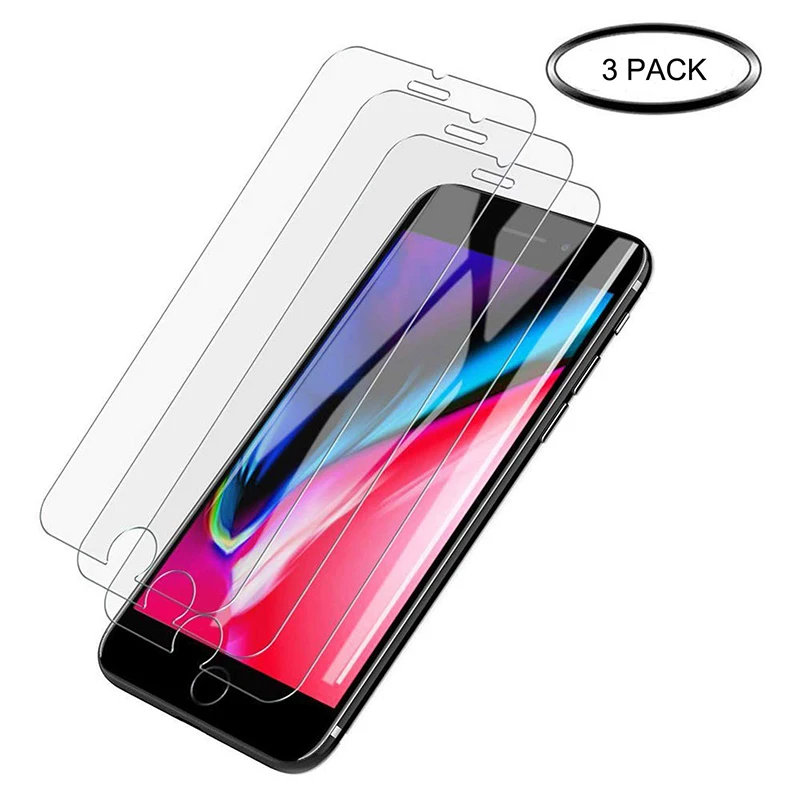 

[3Pack] Screen Protector for iPhone XS max XR 7 8 x 9H Protective Double Defense Series Premium Tempered Glass Protector