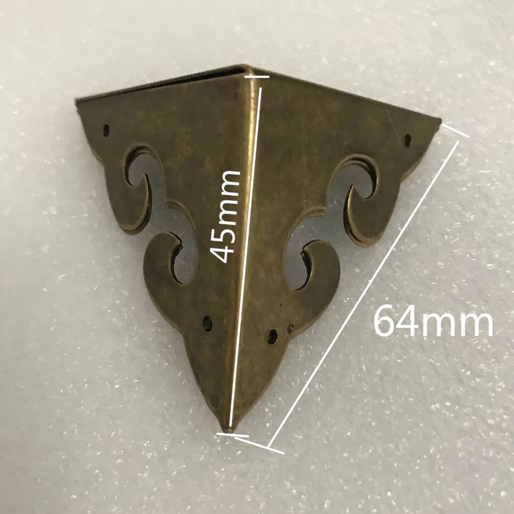 Antique Furniture Corner Triangle Brass Corner Brackets Wine Gift Box