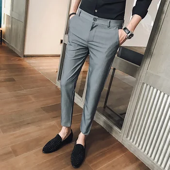 

Trousers men's trousers all-match nine pants men's casual pants in the spring of 2018 young black men's pants slim trend of Kore