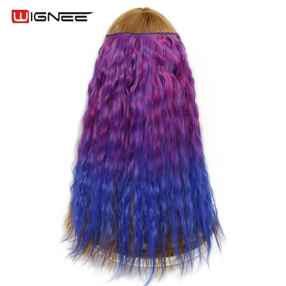 

Wignee 5 Clip in Hair Extensions Heat Resistant Synthetic Fiber Bouncy Curly Natural Cosplay False Hair For Women Daily/Party