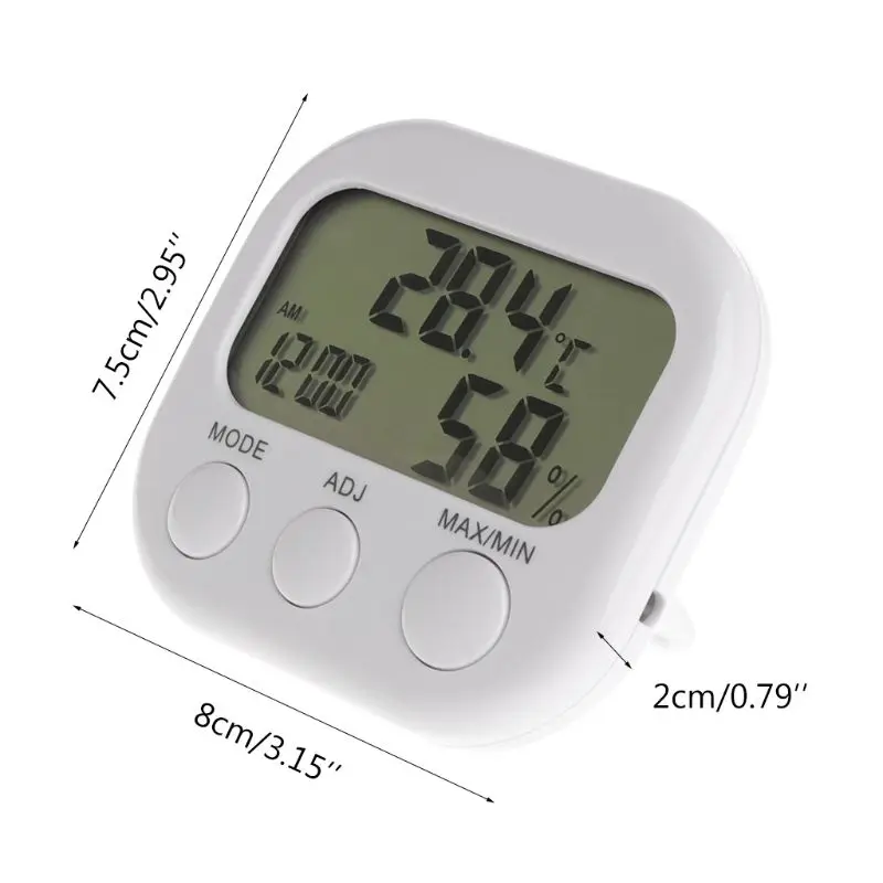 Цифровой ЖК-термометр для измерения влажности гигрометр макс мин температура воздуха часы