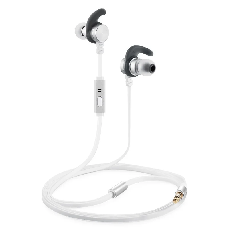 

IN-EAR EARBUD EARPHOENS-with mic,Wired earphones, with ear-hook,HIFI,Double speaker,for Phone Computer-silver LF01-001 ITSYH