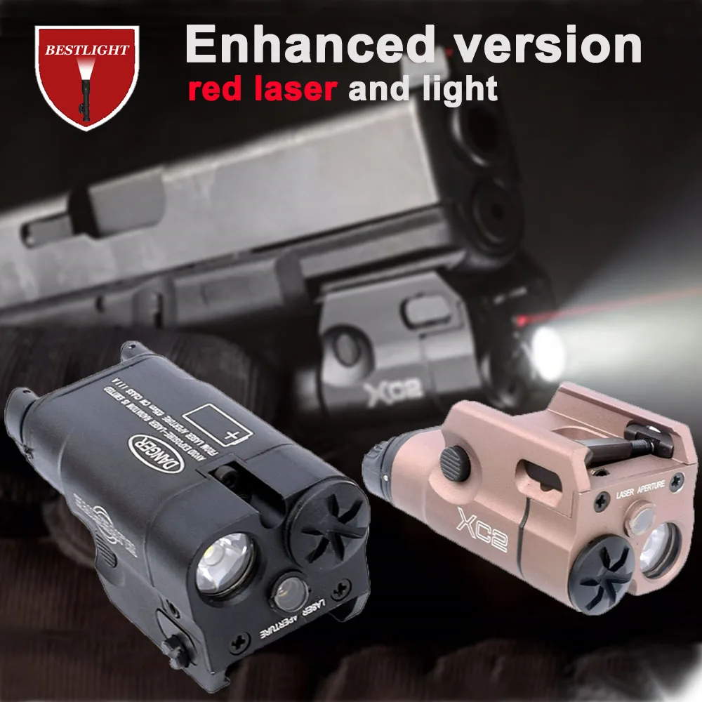 Xc2 luz laser compacto pistola lanterna com ponto vermelho laser tático