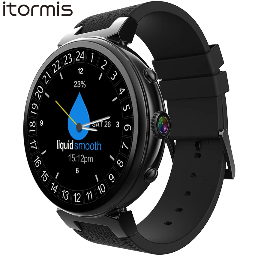 

ITORMIS Android 5.1 Smart Watch Smartwatch Wristwatch MTK6580 16G ROM 2G RAM 3G SIM WiFi Sport Fitness 2MP Camera GPS Heart Rate