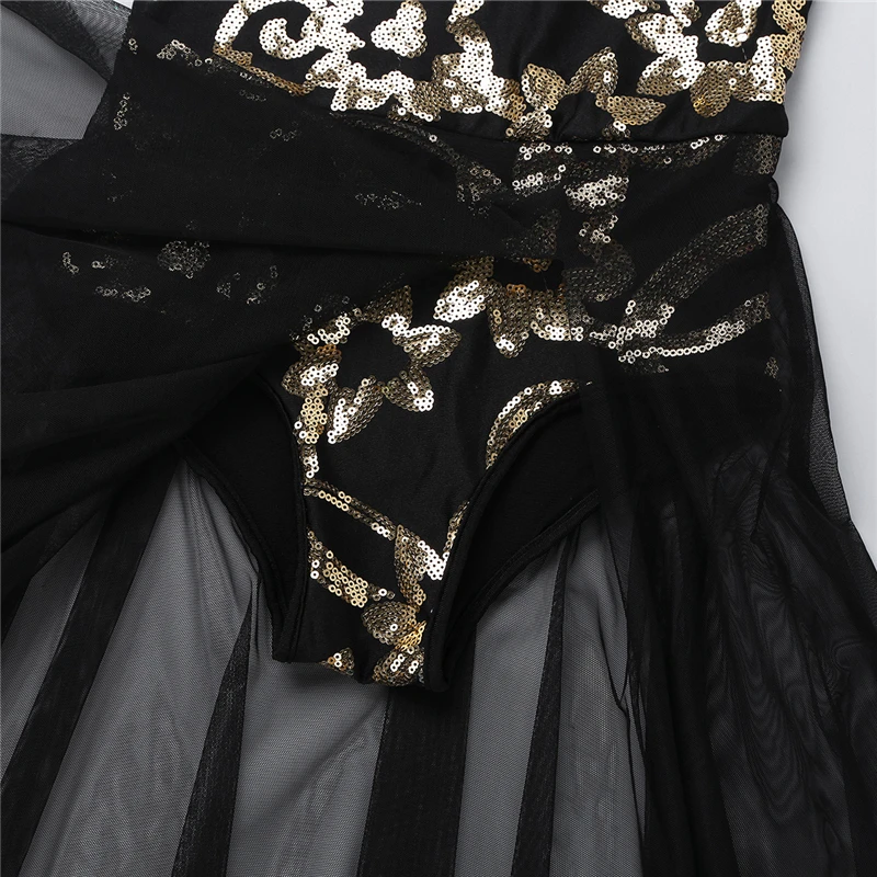 Kids Glittery Ballet Tutu Dress Gymnastics Leotard Dance Girls Floral Sequins Leotard contemporary Dress Lyrical Dance costumes