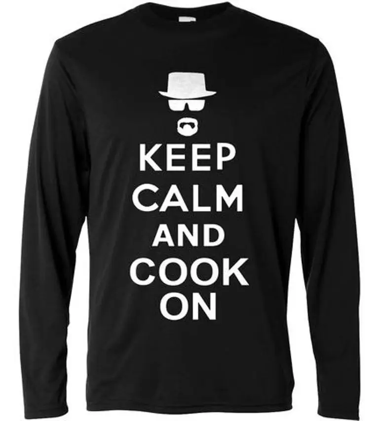 Футболка MAGLIA MAGLIETTA MANICHE LUNGHE KEEP CALM AND CUCINA! DIVERTENTE lm168 | Мужская одежда