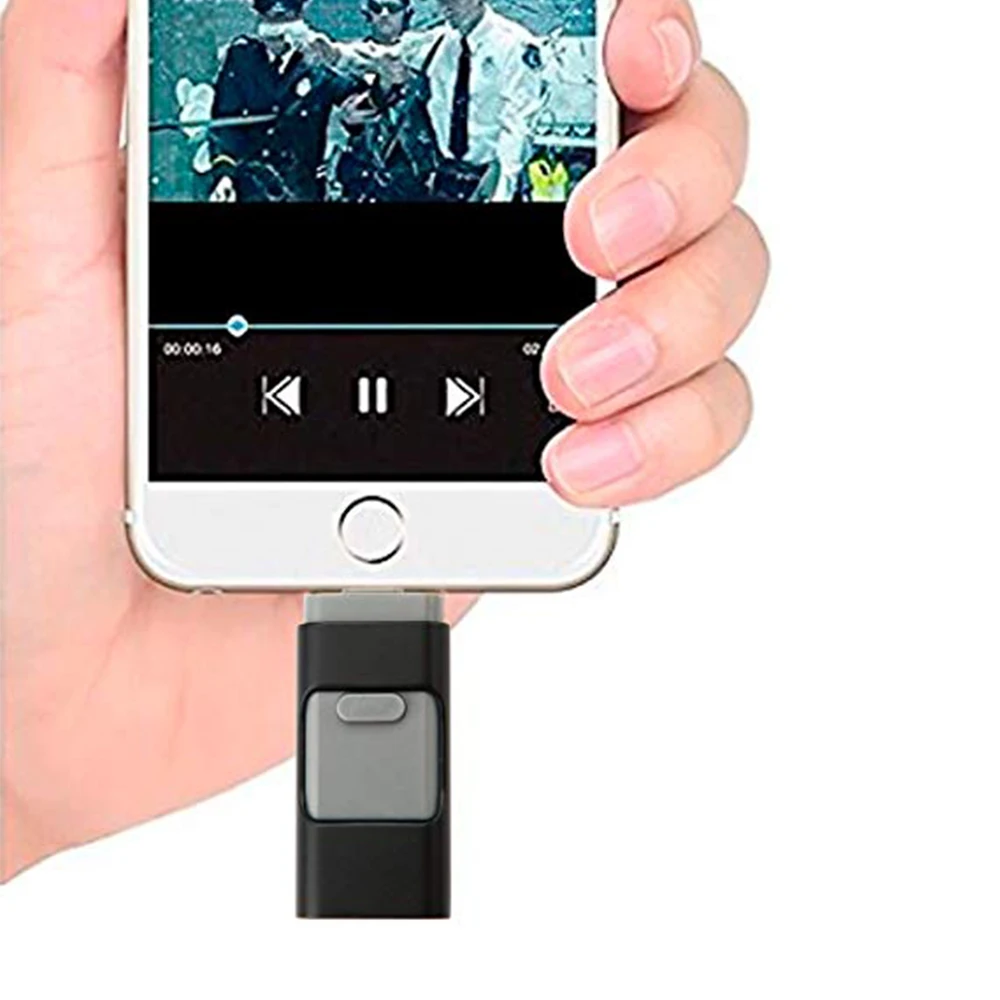 USB флэш-накопители, для iPhone USB Flash Drive, iPad Memory Stick, iOS внешних накопителей расширения для iOS Android ПК Ноутбуки-черный