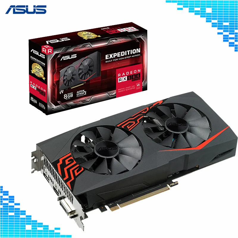 

Asus EX-RX580 2048SP-8G Graphics Card 1294MHz 8G 7000MHz 256Bit DDR5 PCI Express 3.0 X16 Radeon RX 580 Computer Video Card