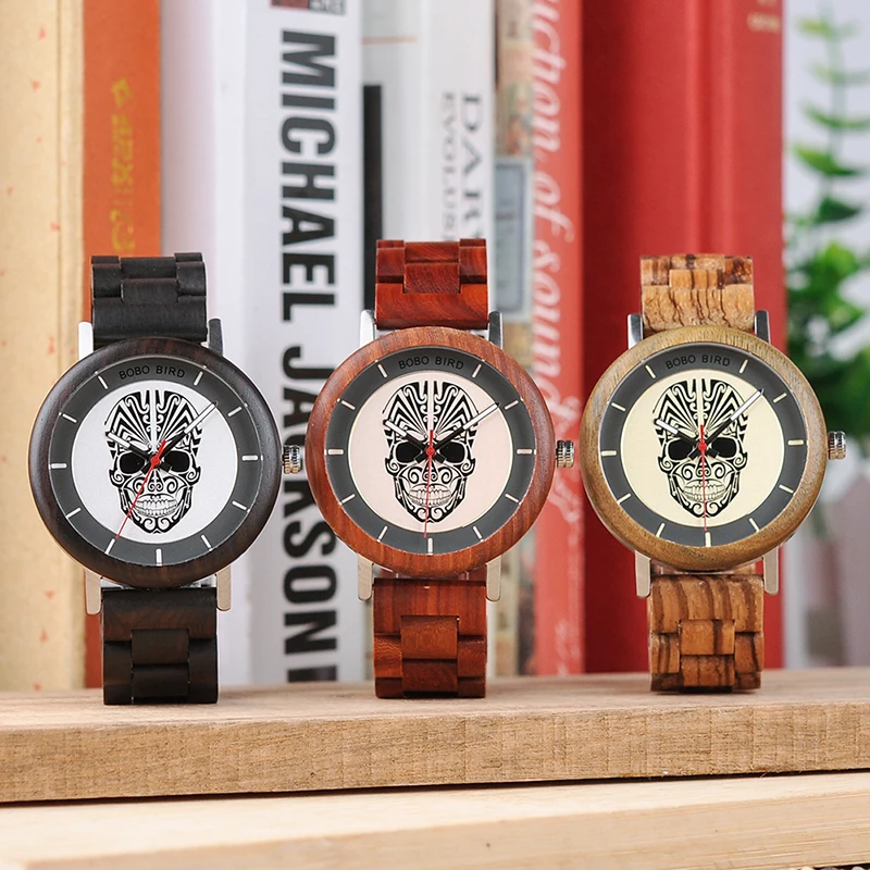 BOBO BIRD relogio masculino Mens Vintage Wooden Watches Luxury Quartz Wristwatches Timepieces Drop Shipping C-Q12