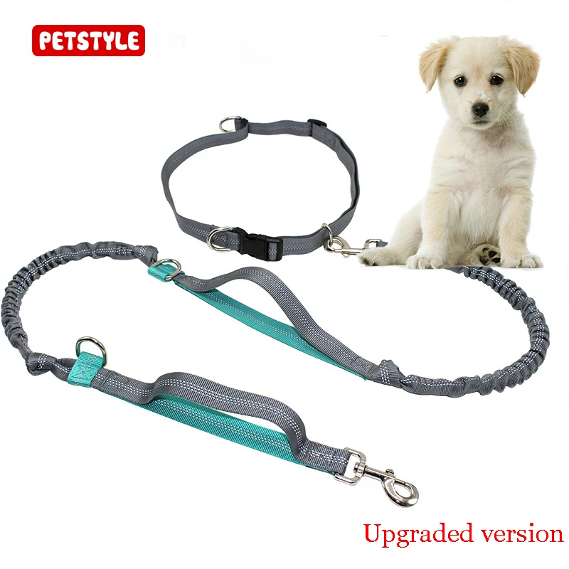 Retractable Elastic Waist Dog Leash Running Hands Free Dog Leash