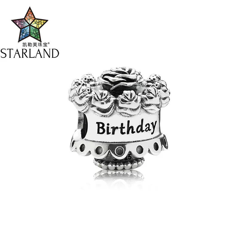 

Starland Fashion 925 Sterling Silver Alphabet Birthday Cake Flower Rose Beads Fit Original Band Charms Bracelet DIY Jewelry Gift