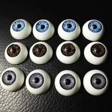 12pcs 6pairs 16mm Doll Eyeballs Half Round Acrylic Eyes for DIY Doll Bear Crafts Mix Color