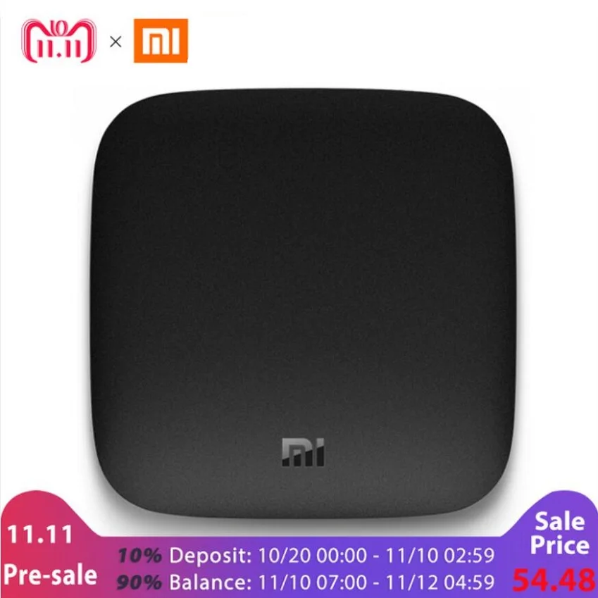 Original Xiaomi MI BOX TV 3 Android 6.0 2G/8G Smart 4K Quad Core Multi-language Netflix YouTube Google HDR Movie Set-top Box | Электроника