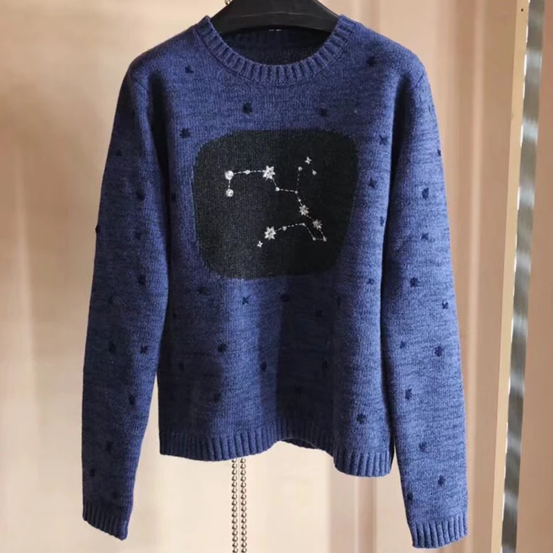 Модный свитер для Для женщин с длинными рукавами и круглым вырезом Модные осенние теплые пуловеры 2018 Новый Для женщин свитер