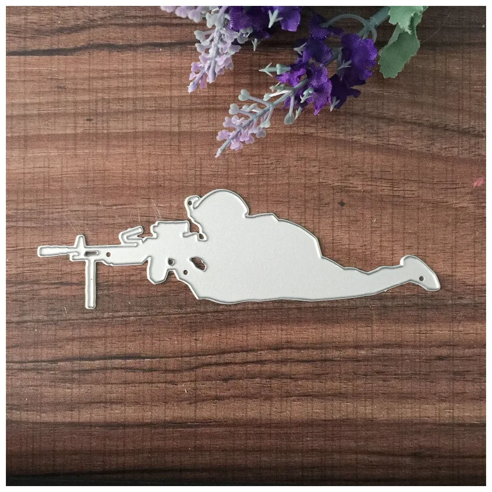 

Soldier Sniper Metal Cutting Dies for Scrapbooking DIY Album Embossing Folder Paper Cards Maker Template Decor Stencils Crafts