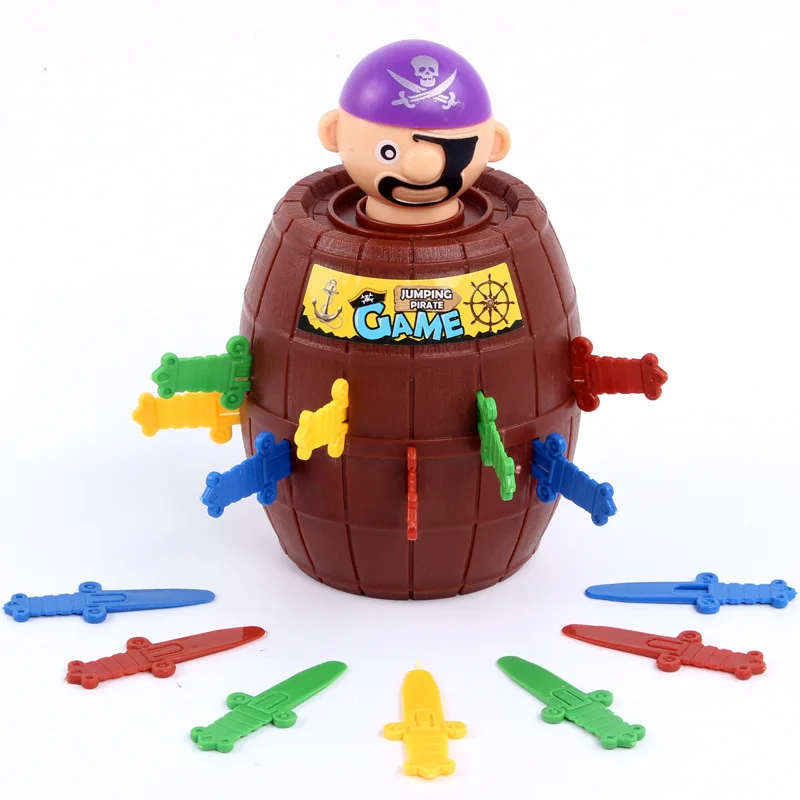 Novelty Kids Funny Jumps Gadgets Gags Games Lucky Pirate Swords Barrel Toys Jokes Tricky Toy Children Gift Family Party Game plastic bad dog bones tricky toy games creative funny high quality parent children family party games unisex children game gifts