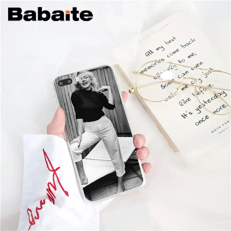 Babaite marylin monroe, TPU, аксессуары для телефонов, чехол, оболочка для iPhone 8, 7, 6, 6S Plus, X, XS MAX, 5, 5S, SE, XR, 10, чехол