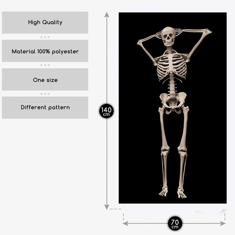 3D Череп Скелет банное полотенце мультфильм шаблон микрофибра Забавный Творческий печать домашнее полотенце ванная комната Открытый путешествия спортивное полотенце s