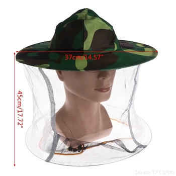 

Multi-function Bee Hat Beekeeping Camouflage Net Head Face Protector Mosquito Cap Midge Fly Bug Insect Bee Hat With Net Mesh