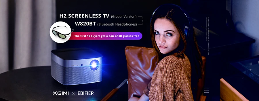 XGIMI H2 Projector Global Version Full HD 1080P 1350 Ansi Wifi Bluetooth 3D Home Theatre Beamer GMUI 4K Screenless TV 10 -