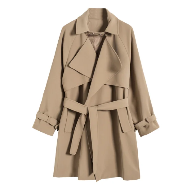 Haute Turn Style Tranchée Costume Red Automne brick Printemps Long Classique Arrivée Nouvelle Manteau Outwears Khaki Col down Moyen Femmes Qualité xZSSPt0q