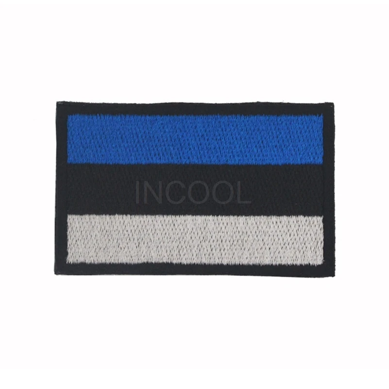 

Estonia Flag Embroidery Patch Eesti Vabariik Flags Morale Patch Tactical Emblem Badges Hook & Loop Fastener Embroidered Patches
